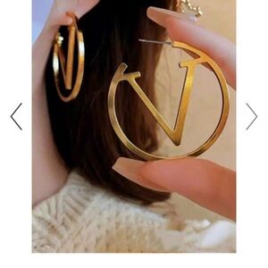 Source Unknown Gold Statement Earrings